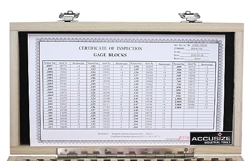 Accusize Steel Gage Block Set, Grade AS-1, 81 Pc, P900-S582 - style: Grade AS-1