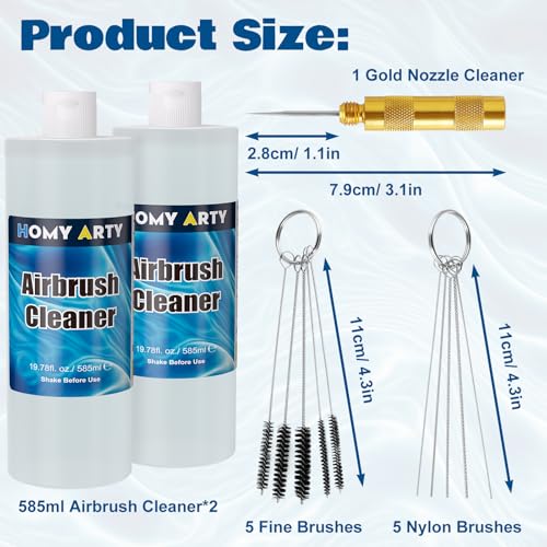 HOMY ARTY Airbrush Cleaner Kit 39.56 fl oz - with Nozzle Cleaner & Cleaning - size: 39.56fl oz