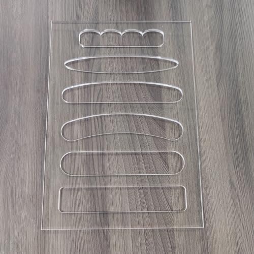 6 in1 Board Handle Router Template for Woodworking 1/4'' Thick DIY Router Template Grab Handle Acrylic Inlay Template Decorative Guide, Transparent
