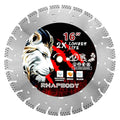 RHAPSODY 16Inch Laser Welded Diamond Saw Blade,V-Segmented General Purpose - size: 16''