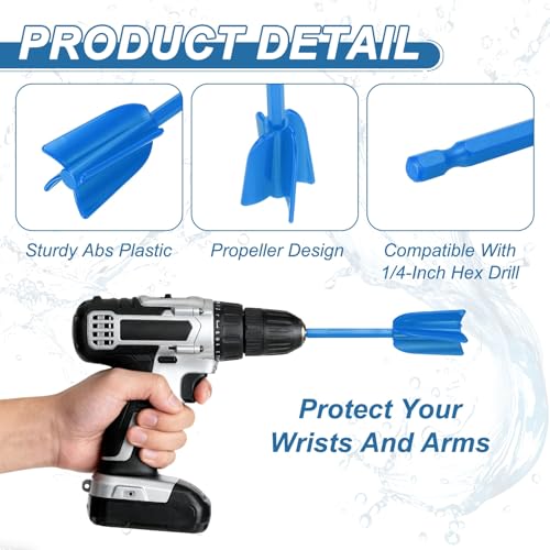 PATIKIL 3Pcs Silicone Resin Mixer Paddles, 6.5" Paint Stirrers, Blue - color: Blue, size: 6.5"