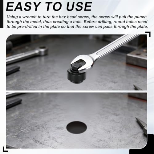 HARFINGTON Sheet Metal Hole Punch 3/8" Bearing Steel Circle Hole Puncher - size: 3/8 in