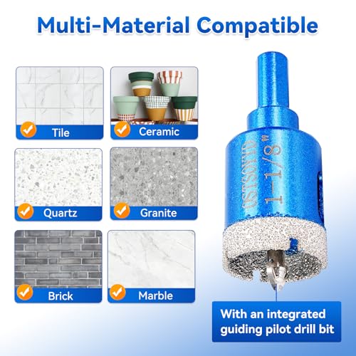 3 inch Diamond Hole-Saw Bits with Pilot Drill Bit 75mm Tile Hole Saws - size: 3'' | 75mm