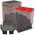 18Pcs Sanding Sponge Set with Gloves, 3 x 4 Inch