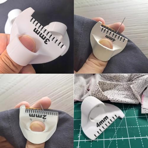 Sewing Needle Gauge Measuring Tool(3 Pcs * Mix) (White) - color: white