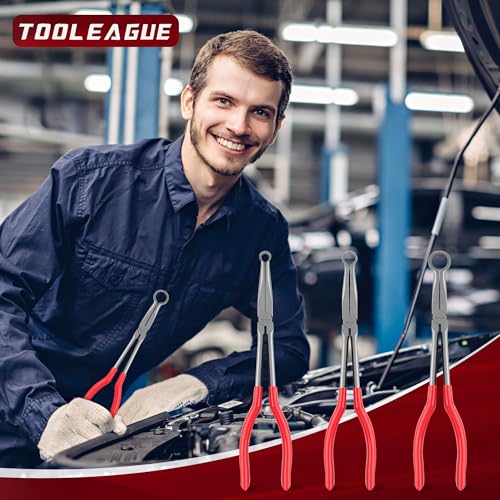 TOOLEAGUE 3Pcs Extra Long Hose Gripper Pliers Set, 11" Long Reach Pliers - size: 3pcs,11"