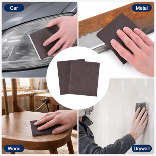 12Pcs 80Grit Double-Sided Sanding Sponges, Washable & Reusable - size: 80Grit