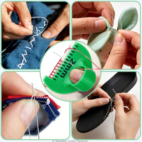 Edge Stitch Lock and Sewing Gauge, 2mm/3mm/4mm Edge Sewing Lockranding Tool, Quilting Templates Rulers Needle Gauge Measuring Seam Gauge for Fabric Straight Stitching(Green) - color: Green