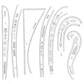 7Pcs Sewing Ruler Tailor Set French Curve Ruler Sewing Ruler Set Pattern Making Ruler for Beginners for Making Pattern Drafting - color: White