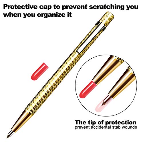 Tungsten Carbide Tip Scribe, Metal Etching Pen Carve Engraver Scriber Tools for Stainless Steel, Ceramics, Glass, Metal Sheet and Gold/Welding(6 Pack)