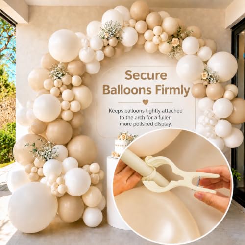 LemonRoad 10 Pack Large Balloon Arch Clips Spring Clamp for Backdrop, Beige - color: Beige