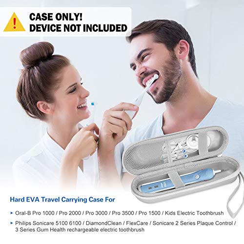 ProCase Toothbrush Travel Case for Oral-B & Sonicare -Silver - color: Silver