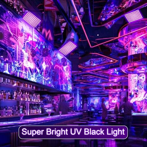 2 Pack 50W Black Lights, Blacklight Flood Light with Plug and Switch,for Glow Party, Halloween, Fluorescent Poster, Body Paint - size: 50W*2