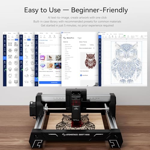 ATOMSTACK Swift Mini 2.5W Laser Engraver, 135x145mm Work Area - color: Black 2500mW
