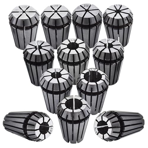 ER-16 Spring Collet Set 12 PCS 1/32-3/8 for CNC Super Precision Milling Lathe Tool Workholding Engraving