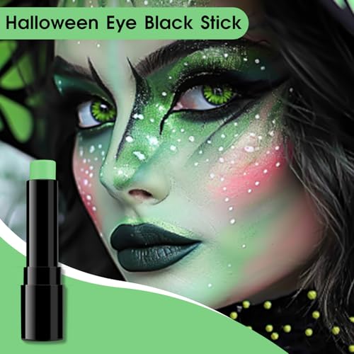 BADCOLOR Light Green Eye Black, Lime Green Face Body Paint for Sports St. Patrick's Day Camouflage Hunting Hulk, Washable Painting Sticks for Halloween Costume SFX Cosplay Witch Grinch Makeup - color: 1PCS Light Green