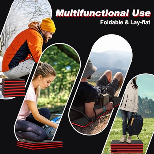 22.8" Wide Mechanic Mat Foldable EVA Kneeling Pad with Magnetic Tool Slots - color: Black & Red, size: 22.8"W