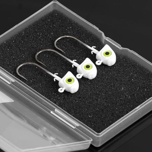 Fish Eye Swimbait Fishing Jig Heads for Bass Fresh&Saltwater - color: White-10Pack, size: 1/4oz