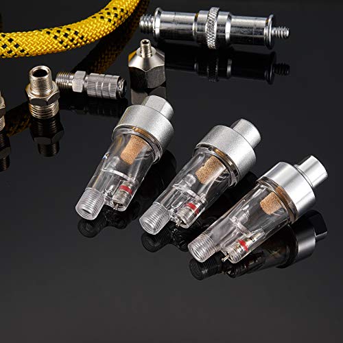 Honoson 3 Pcs 1/8" Bsp Threads Airbrush Water Trap, Oil Water Separator