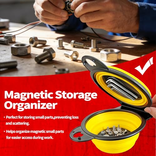 Magnetic Trays, Magnetic Bowl for Screws, Magnetic Tool Tray (yellow2.0) - style: yellow2.0