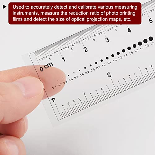 HARFINGTON Film Flexible Ruler, 4 Inch, 0.1mm Scale, PET Plastic Covered, Folding, Transparent