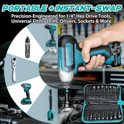 21-Pc Impact Magnetic Nut Driver Set, 1/4" Hex Bits Sockets SAE/Metric - size: 21-Pc Magnetic Nut Driver Set