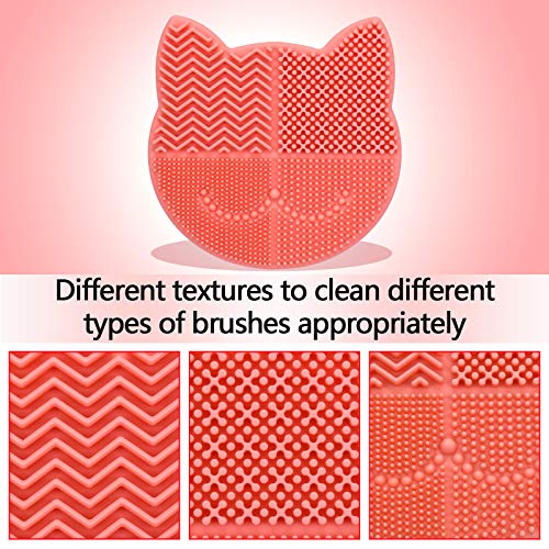 Mygeromon Makeup Brush Cleaner Mat Silicone with Dryer Holder (Orange) - color: Orange