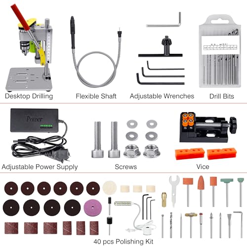 Mini Drill Press, Benchtop Electric Drill Press, Upgraded with Accessories - color: Color Blocking