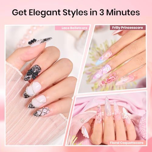 Beetles Nail Art Foil Glue 2 x 15 ml, Soak-Off UV/LED Gel Polish Adhesive - color: B-Clear-2
