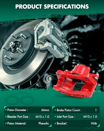 SCITOO 18B5045 Front Left/Right Disc Brake Caliper With Bracket Red - size: Front[18B5045]Red
