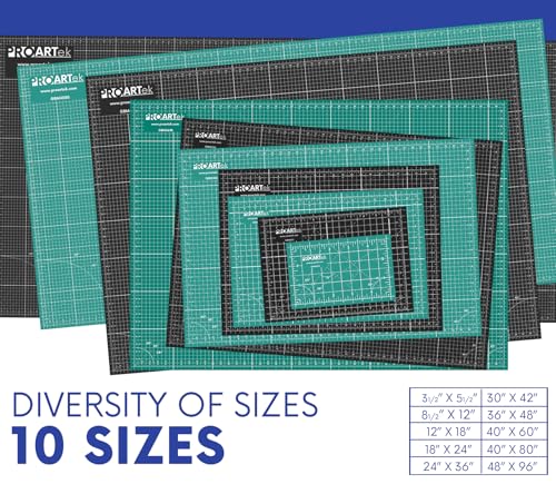 Proartek PK00013 Model GBM4080 Series 40" x 80" Professional Cutting Mat; Double-Sided Green/Black; Self-Healing; For Graphic Arts, Hobbies, Sewing, Scrapbooking, and other Cutting Projects - size: 80"L x 40"W