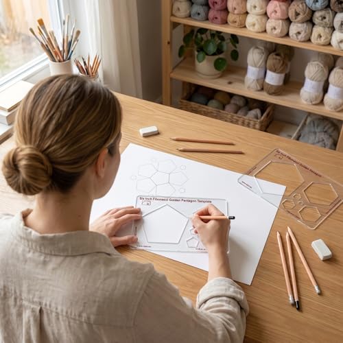 Fibonacci 6" 9-Piece Drawing Template Set, Golden Ratio Stencils - style: Set - All CLPA Fibonacci Templates
