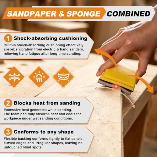 27 PCS 3x4 Inch Sanding Sponge, 2000 Grit Sandpaper Pads Sanding Blocks Set - color: 2000 Grit