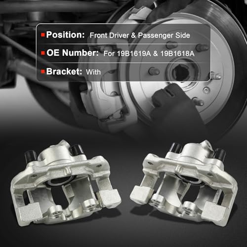 cciyu Front Left & Right Disc Brake Calipers Assembly 19B1619A 19B1618A - size: Front[19B1619A+19B1618A]