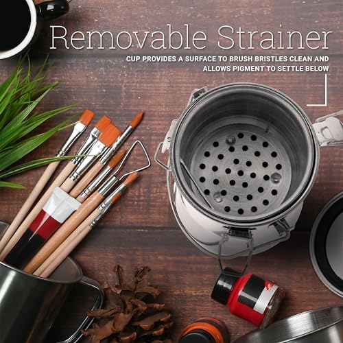 U.S. Art Supply Large Stainless Steel Leak-Proof Deluxe Paint Brush Washer