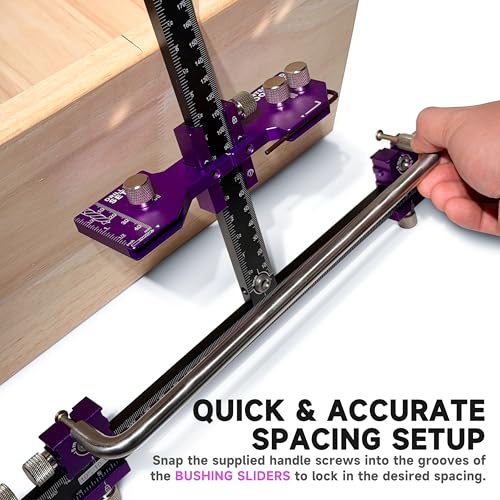 Cabinet Hardware Jig, Cabinet Drawer Pull Jig, Cabinet Pull Template Tool - color: Purple-black