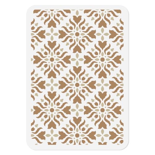Square Damask Floral DIY Painting Stencils for Wall Home Decor - style: Damask A