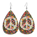 Faux Leather Teardrop Earrings - color: Burst