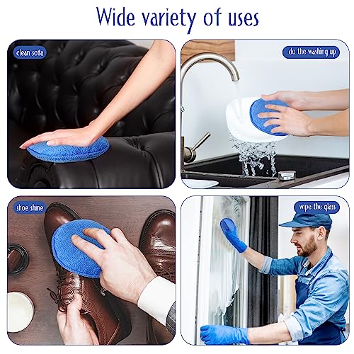 Tanlade 50 Pcs Microfiber Wax Applicator Pads 5 Inch, Blue - color: Blue