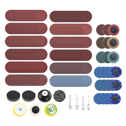 270Pcs 2" Quick Change Sanding Disc Kit with 1/8"&1/4" Shank Backer Plate