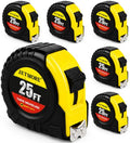 JETMORE 6 Pack Measuring Tape, Retractable Tape Measure with Magnetic Hook - size: 6-Pack Yellow