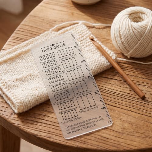 Crochet Gauge Measuring Tool, Quick Gauge Ruler for Knit and Crochet