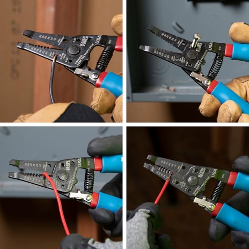 Klein Tools 11057 Wire Cutter/Stripper, Made in USA, Heavy Duty Cutter for 20-30 AWG Solid and 22-32 AWG Stranded Wire - size: 20 - 32 AWG