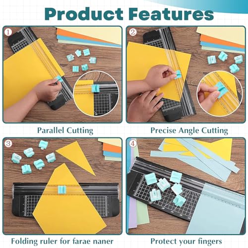 Honoson 6 Pieces Paper Cutter Replacement Blades Paper Trimmer Blades Refill Craft Cutting Replacement Blades for A4 Cutter(Green) - color: Green