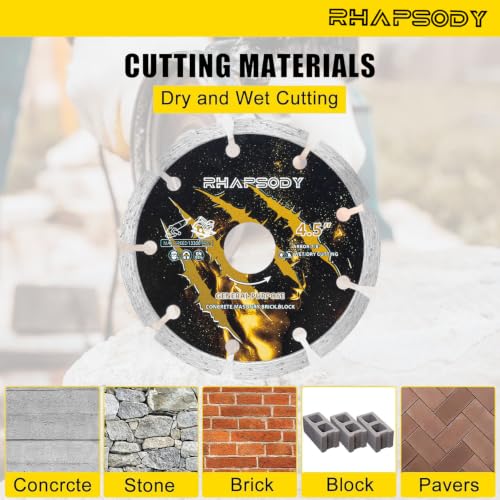 RHAPSODY 4 1/2 Inch Diamond Saw Blade, Segmented General Purpose Blade - color: Segmented Blade, size: 4.5Inch