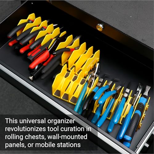 Cenfoge Plier Organizer, Plier Rack, Plier Holder and Cutter Organizer with Non-Slip Rubber Base, PlierOrganizer for Tool Box Drawer, 40 Slots, Tool Storage, Plier Rack (4 PC-Yellow) - size: 4 PC-Yellow