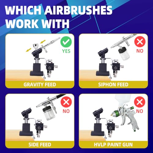 OPHIR Airbrush Holder Station with 4-Way Adjustable Splitters Manifold - size: without air hose
