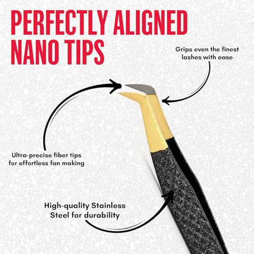 Fiber Tip Eyelash Extension Tweezers (MLT-MYSL-03, 1PC) - color: Mlt-mysl-03