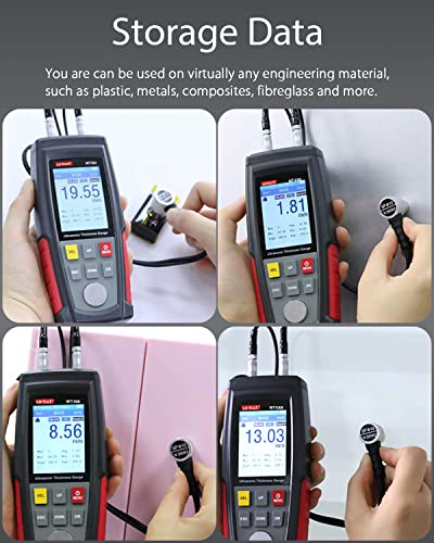 Wintact Digital Ultrasonic Thickness Gauge, Range 0.039 to 11.81 in