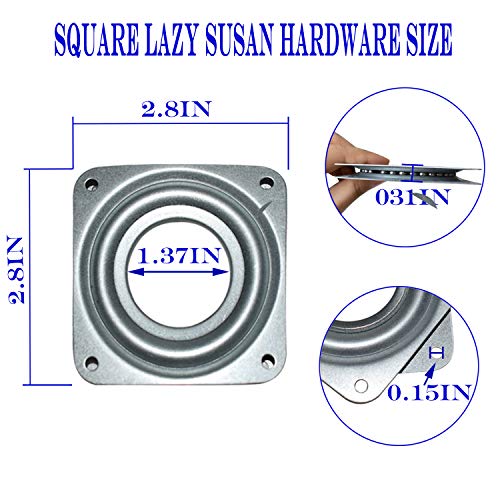 10Pack 3Inch Lazy Susan Hardware Square Rotating Bearing Plate Turntable
